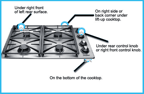 cooktop model number locator