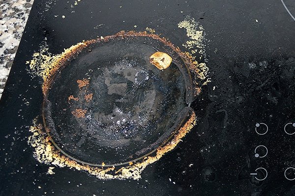 how to clean glass top stove burnt-on